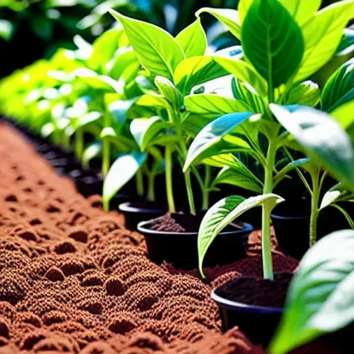 close up of capsicum pepper plants growing in a garden