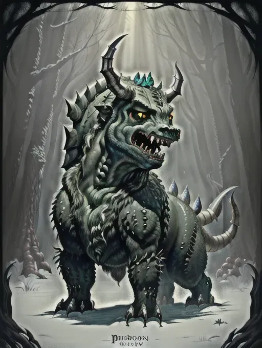 8k, masterpiece, Highly detailed, genius design of a
(New) (unusual monster) ((((Wisconsin cryptid hodag)))) (Edward Binkley Madison Artist artwork, portfolio)
(((((Artwork style Ed Binkley)))))