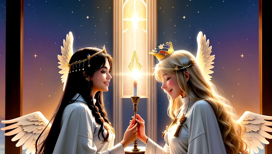 a 64k high detailed photo, standing female, Intimacy, saint, ((priestess)), religion, Sex Religion Tones, Intimacy Religion, Ultra Detailed, Best Quality, Most Detailed, (Angel Wings), Angelic Lighting, Love, Hope, Magic casting, Crown, Queen, Smiling, happy, Glory, Warrior, Angels, Angelics, Positivity, Happiness, ecstasy, enraptured, sweaty, saving, God, Royalty, Morality, Goodness, True Good, Power, Force, Authority, Ethical, Saviour, Halo, Always and Forever Sentimental, in heat, hot, ultra hot, best, best lighting, tantric, Neutral, Brilliant, Logical, Compassionate, Perfect, Perfection, Exciting, Integrity, Winged, Courage, Purity, Harmony, Beauty mark on upper lip, Family, Titan, Primordial, Protogenoi, Happiness, Happy, True Happiness, The Light themes, Heavenly Themes, Life, Death, The Rise, clean, Sexiest, Prettiest, Most, Beautiful, Angelic, Speech, ecstasy impression, ((Smiling)) (Happy Expression)) ((Love Worship)) ((((Flirting)))) (((Multiple Female Angels))) (Love) (Love Magic) (Casting Love Magic)