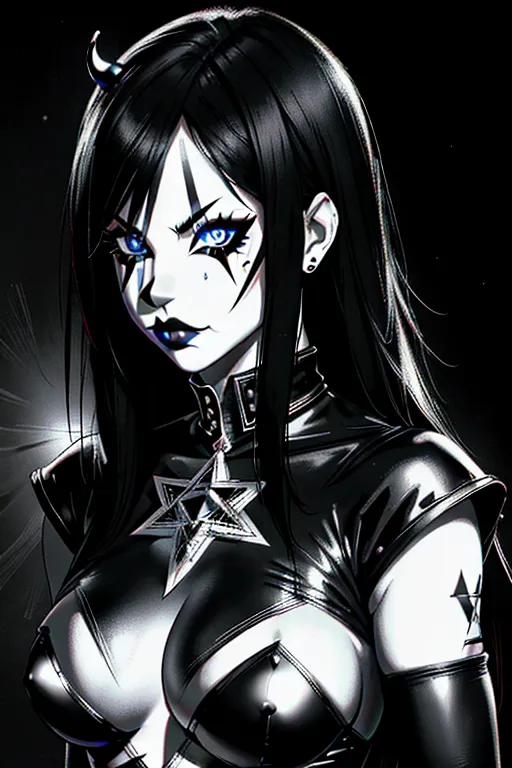 shadman style, shadman, realistic, perfect anatomy, masterpiece, best quality, goth, goth girl, emo, long black hair, most beautiful face, large breasts,
busty clown, clown woman, clown, sexy clown, milf, princess, perfect face, perfect mouth, perfect lips, perfect anatomy, perfect fingers, nsfw, dramatic lighting, night, dark, black and white, monochrome, perfect eyes, pentagram, demonic, satanist