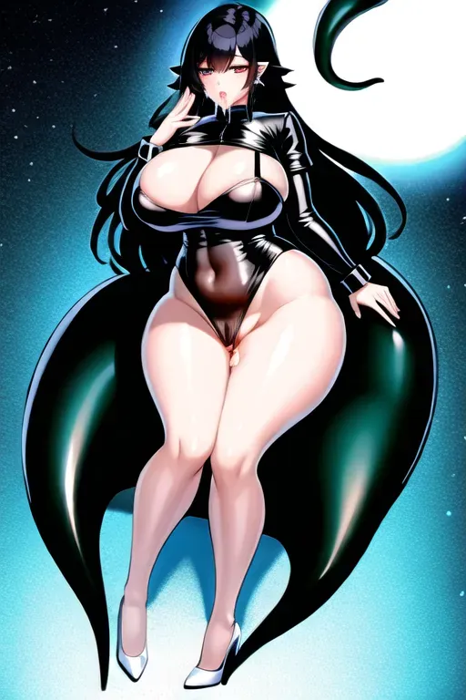 a illustration of a human girl, tentacle monster raping her, full body, on her back, nighttime, c-cup breasts, five slender fingers, short messy black hair, charming face, beautiful lips, curvy body, emerald eyes,curved eyelid,pale skin, leaking excessive cum from her pussy, excessive cum on body, excessive cum in mouth, rape, crying, highly detailed, non-consensual sex, tears, not enjoying,