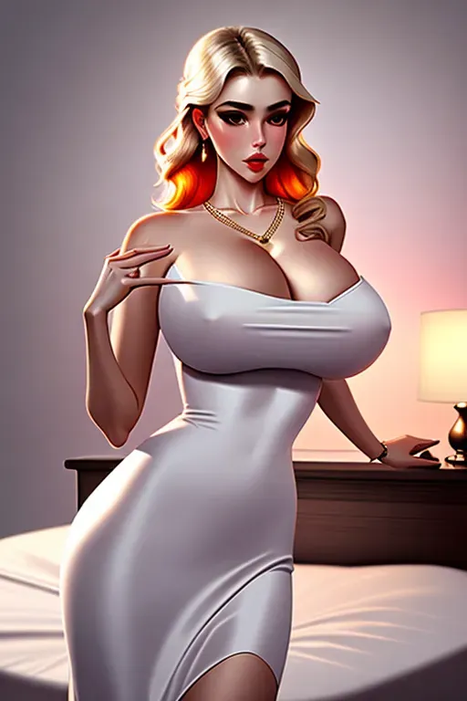 a digital art of,beautiful baltic woman,wearing police clothes,shooting from a high point,on the bed,natural breasts,five slender fingers,wavy curtain bang,beautiful face,beautiful lips,curved eyebrows,romantic,wearing necklace,pixiv,highly detailed,artstation,surreal,studio lighting