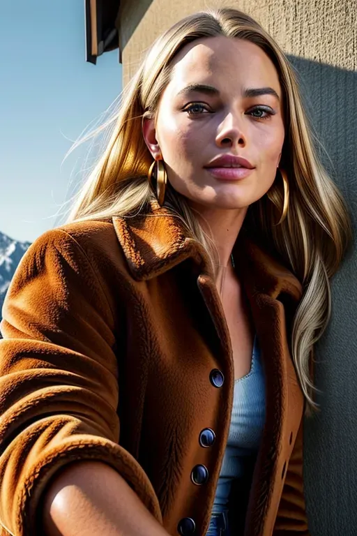 portrait shot of a maximum ultra fine detail and ultra maximum high resolution photo shot, 1girl, (she is a perfect blend of Margot Robbie and Courtney Cox and Cara Delevigne),
wearing a shirt, wearing a brown furry coat, wearing blue jeans, wearing boots, in the mountains, selfie shot, smiling, looking at viewer,
ultra-fine detailed and maximum perfection and accuracy face detail and face sharpness and facial features realism, perfect anatomy detail and body texture detail, perfect proportions and realistic physics, ultra-fine skin and hair detail sharpness, ultra-fine edge definition and sharpness, full body shot, five slender fingers per hand, medium breast, feat,
perfectly photographic exposure,
(Perfect Maximum ultra-fine detail sharpness:1.4),
maximum ultra-fine texture detail sharpness,
photorealistic, ultra maximum accuracy anatomy and body, earrings, grin, long eyelashes,
realistic ultra shallow depth of field, realistic lens flare,
<lora:dpmg_add_detail:1.2>,
<lora:dpmg_muscle_girl:0.8>,
<lora:dpmg_better_bodies:.1>,
(perfect photographic masterpiece:1.1),(best quality:1.1),ultra high res,ultra fine detailed facial features, ultra fine detailed body anatomy features, an extremely high resolution, real life accurate, perfect eyes anatomy and shape, perfectly circular round iris and pupils of eyes, maximal ultra fine edge sharpness and definition, maximal physics perfection, ultra fine detail verisimilitude and photographic realism, insanely photorealistic, ultra realistic, ultra high definition