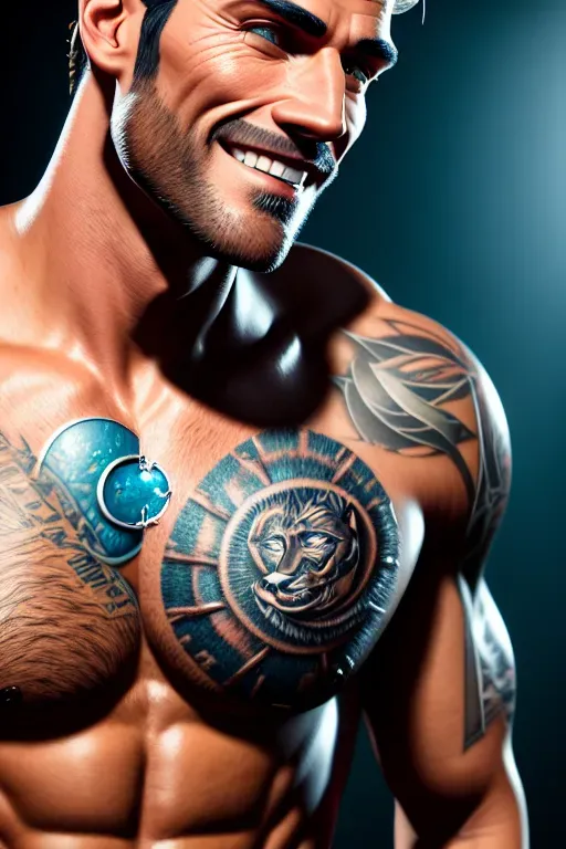 realistic,detailed,full body,image of,a handsome smiling man... - AI ...