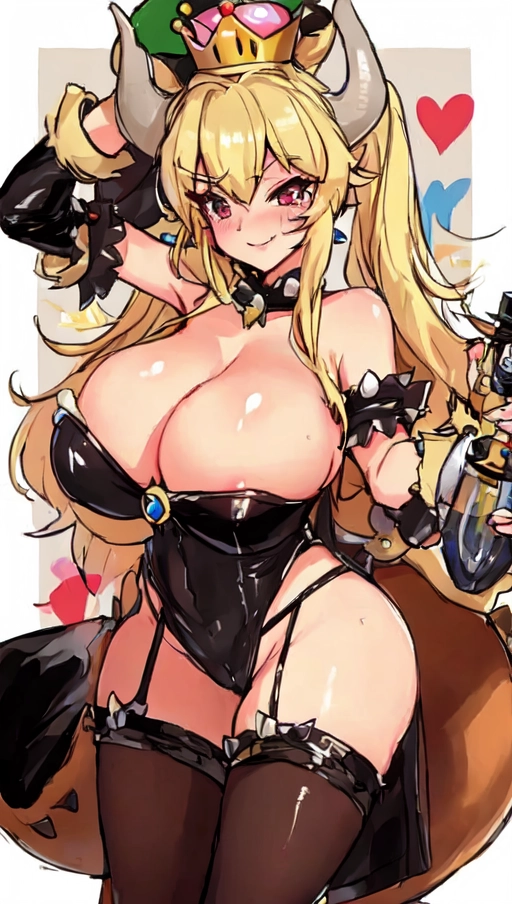 (((Curvy Bowsette from Super Mario Bros.))), (((Huge boobs))), (((huge penis))), (((futanari))), (((futa))), (((gigantic penis)))