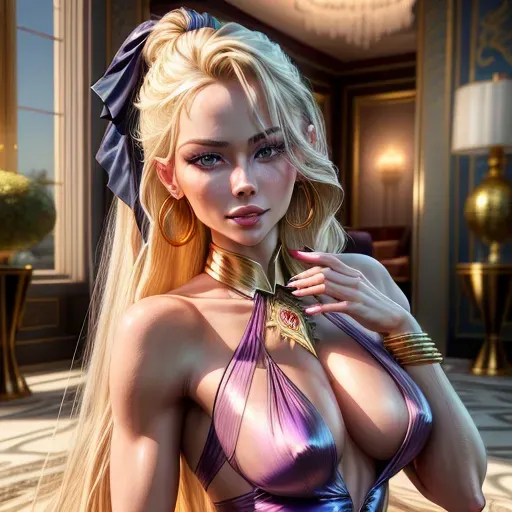 (Ultra realistic illustration:1.2), (pornstar Sonya Blaze Ace:1.4) (long blonde hair:1.2), medium breasts, (erect nipples visible through top:1.2), athletic body, slender arms and legs, abs, large golden earrings, golden bracelets on upper arms and wrists, purple silk scarf around neck, sexy lingerie, purple transparent silk dress revealing breasts and panties, (detailed blue sexy eyes:1.2), curved eyebrows, very beautiful face, (erotic and sensual smile:1.1), (portrait focusing on body from waist and up:1.2), sexy and flexible pose, (nsfw:1.2),
Andrew Blake film location at luxurious italian marble mansion with luxurious gardens with green grass and trees, large pool, marble statues and columns,
two arms, two hands, (five fingers on each hand:1.4), (detailed fingers:1.2), two legs, two feet, remove third hand, check eye configuration, (check hand congifuration:1.2),
<lora:dpmg_add_detail:1.2>, vivid colors, cinematic composition, artificial light, UHD, HDR, highest quality, highest resolution, (photorealism:1.4), (masterpiece:1.2)