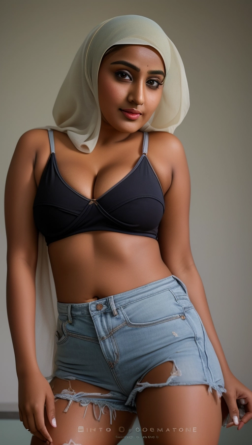 ((professional photograph of a 20 years old fit busty indian hijab girl with tanned skin and thick thighs wearing a hijab exposing deep cleavage and open chest looking at the camera)),
cute face, cute eyes, realistic cute face, highly detailed cute face,
highly realistic cute face, reflective eyes, cute eyes,
(((deep cleavage))),