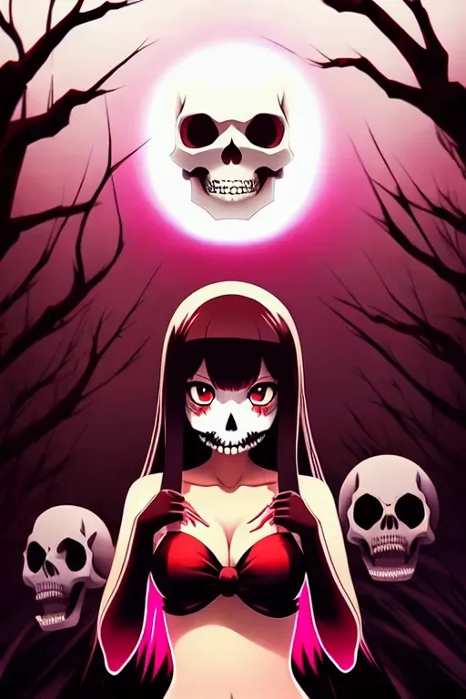 Anime girl who death personified, , - AI Photo Generator - starryai