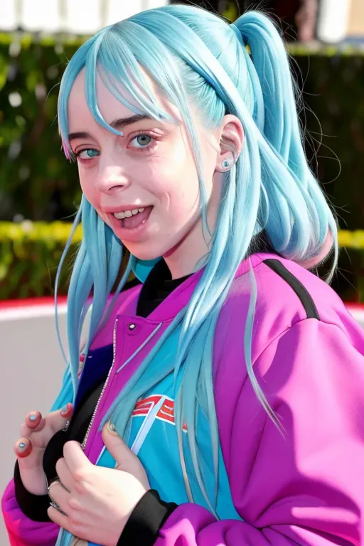 Dopamine Girl Hight Quality Detailled Billie Eilish Holding Her Tits