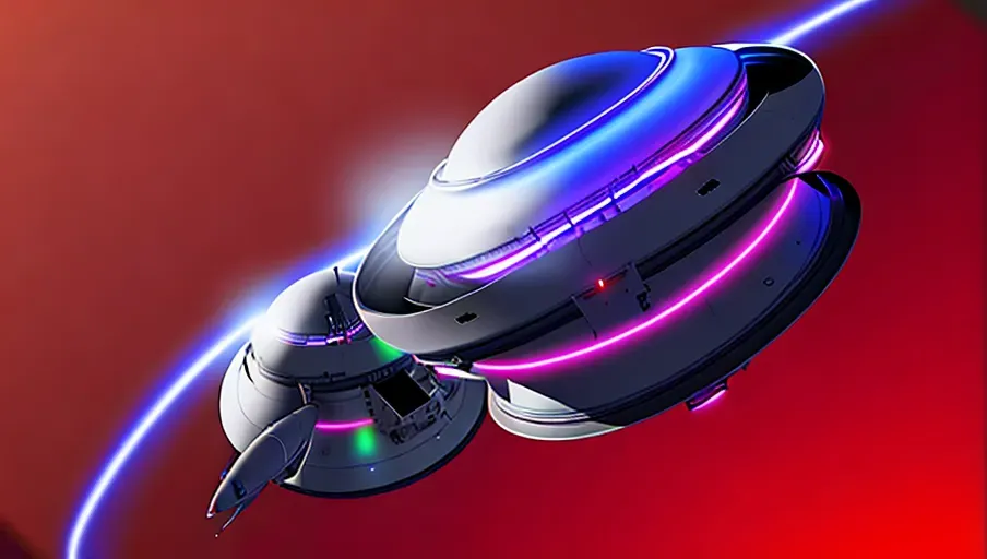 Masterpiece digital painting, sci-fi Top view of (ufo crash landing), uap