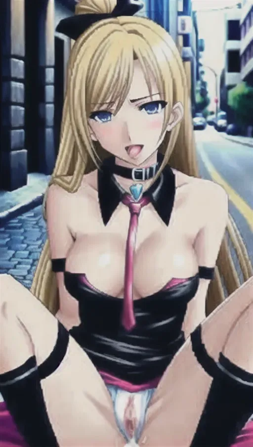street whore, collar, cum, used condoms, shes having an orgasm