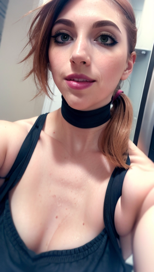 <lora:PN7xrGpnVMg_Caitlin:0.9>, (emo_slut:1.2), (magazine photoshoot), (female, soft features), (plump, small breasts), glistening skin, fair skin, pale skin, (detailed skin texture, goosebumps), (((auburn hair, ponytail hair))), (((emo outfit))), (((ruined makeup, runny makeup, corpse makeup))),
(((closeup of her face:1.2))), (((seductive smile, perfect teeth, raised eyebrow))),
(best quality), <lora:dpmg_add_detail:0.5>, beautiful,(high resolution), (((masterpiece))), (uhd), (8k),