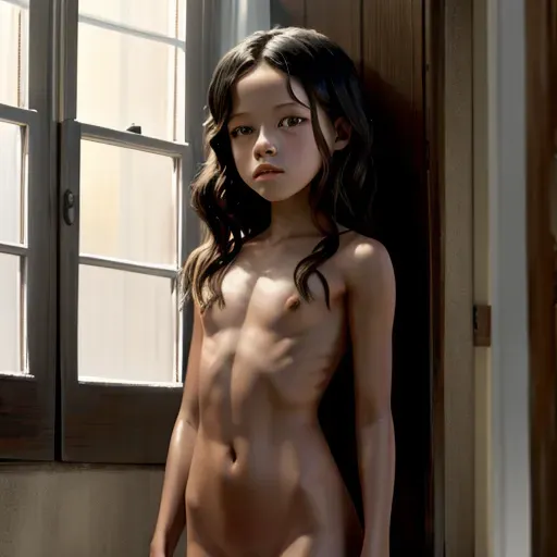 a digital painting of Jenna Ortega naked