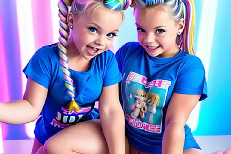 Dopamine Girl - Jojo siwa naked wearing only a blue t-shirt,all fours