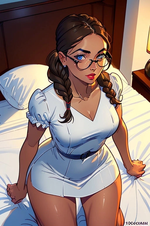 My best friend is a cute Christian lady, 30 years of age, mom, offspring of a pastor, wife of a deacon, sexy, submissive, half naked, dark blonde hair, hair is braided, ((Alexandria Ocasio-Cortez)), blue eyes, thick frame glasses, curvy figure, small perky breasts, thin waist, curvy hips, thicc ass, full thighs, thigh gap, wearing a modest pink easter sunday dress with frills, her bottom is naked, naked wet aroused clit, naked aroused vagina, naked throbbing brown anus, bending over on all fours, crawling on my bedroom floor, presenting me her spread open ass, completely showing off her ass, just beside the bed, begging, needing my cock, wanting to bear my seed, ((high definition)), ((4k quality)), ((excellent lighting)), ((great shading)), ((pristine detail)), ((really clear picture)), ((beautiful vibrant colors)), ((accurate at lower prompt guidence)), ((ultra realistic)), (((five fingers per hand))), (((two arms per person))), (((two legs per person))), (((two hands per person))), (((two feet per person))), ((((100 percent according to prompt))))