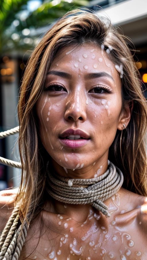(skinny naked Dichen Lachman 20 years:1),
(accurate face, photorealistic face,perfect face,detailed face:1.07),
dpmg_face_cum_v1, (covered in cum, cum on face, facial, bukkake,cum on hair:1.38),
(face closeup:1.3),(in the crowded mall:1.18),(forced, strangled, suffocated, abused, tired:1.12),
(tight ropes around neck:1.48),
<lora:dpmg_add_detail:1.15>,
deviantart,
uncensored,
HDR, UHD, 64K,
Highly detailed,
Studio lighting,
Professional,
Trending on artstation,
Unreal engine,
Vivid Colors