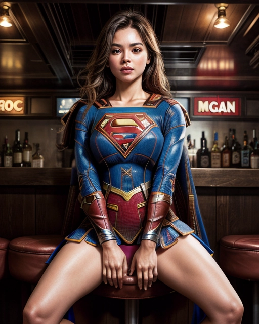 8k UHD, Canon EOS DSLR, trending on artstation, ultra-detailed photography, ((hyper-realistic photo)), masterpiece, full-body photo, view from below, (((upskirt photo:1.5))), perky erect nipples,
((An absolutely gorgeous Supergirl seated on a rowdy biker bar:1.5)), (long flowing hair), (((wearing a short dress with a dramatic scoop neck and high slit partially revealing her succulent big natural breasts1.6))), (((her hands are pulling her dress up exposing her naked vagina:1.5))), ((pubic hair:1.7)), ((cleavage)), many people in the crowd with her, (happy delighted expression:1.7), (sitting on a stool, legs spread:1.5), (slutty sandals, feet visible:1.7), (lewd), (slut:1.3), (hyper pigmentation),
They are short and thick with a soft perfect body, ((perfect natural tear drop breasts)), hyper realistic facial features, dynamic angle, <lora:dpmg_add_detail:1>