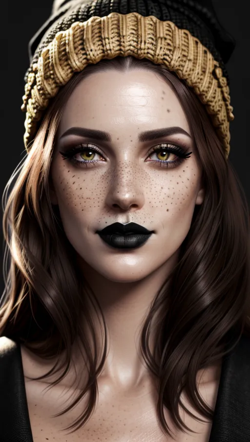 photorealistic, 8k, accurate face, detailed face, (((replicate inspiration face))), freckles, black lipstick, brown hair, black beanie, flat chest,
cum on face,