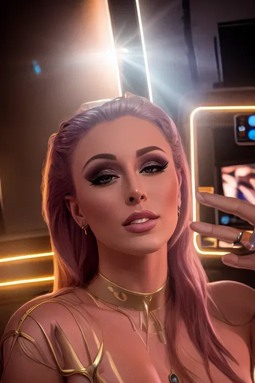 wide shot, 20 year old, a princess, insanely beautiful, naked, night club, day time, studio light, happy, 8k, professional