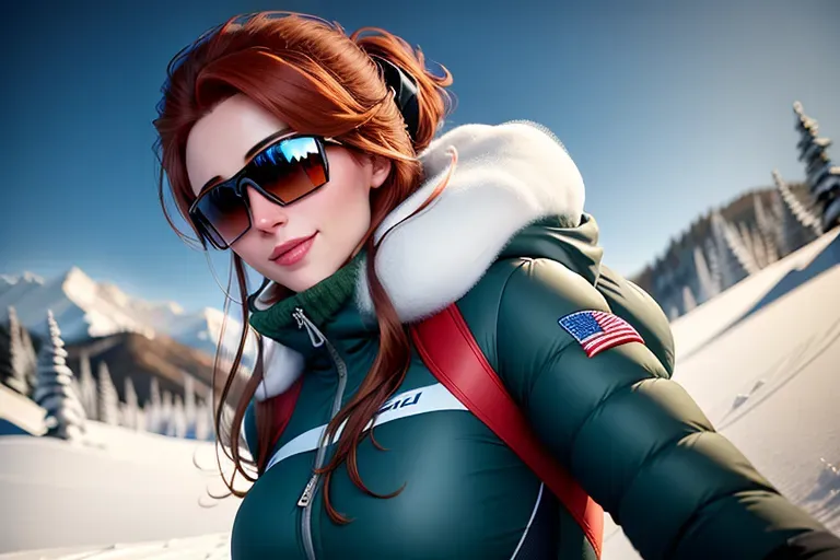 Anna in Salt Lake City in winter. visiting Snowbird Ski Resort with Elsa. low angle shot, very low intensity light. 3 figures, different clothing.
Main figure.
Figure 1:
innocent, elegant, sweet, Anna of Arendelle 33 years old, Nordic, dressed casual in a dark green winter outfit, large natural round blue eyes, long auburn hair, sweet face, warm smile, soft curved eyebrows, smaller modest breasts. Sunglasses over her eyes. Downhill skiing
five fingers per hand, ultra realistic, unreal engine, reduced saturation, adult
