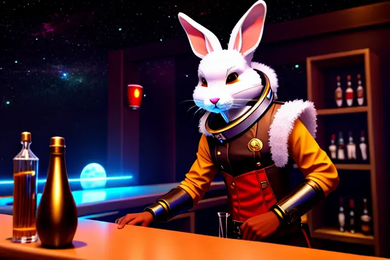 anthro furry bunny male bartender high-tech space pirate - AI Art by ...