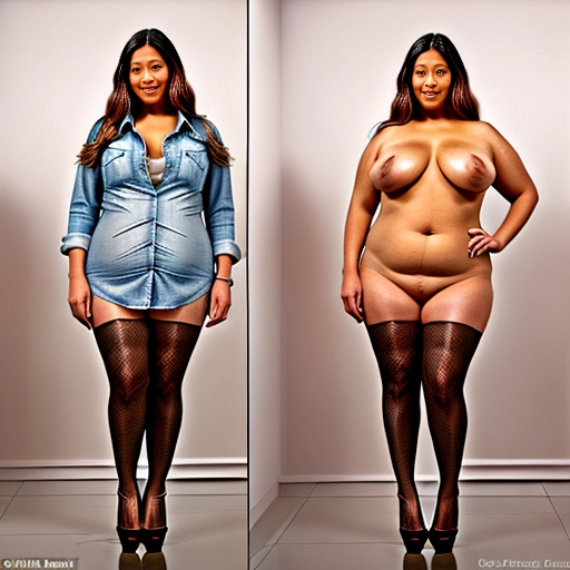 She wears a revealing button-up showcasing her voluminous natural breasts and opts for nothing underneath, accessorized with a pair of stilettos, Converted into a lifelike android, she stands encased in a hard plastic casing like an exhibit piece, Latin, Her appearance reflects her transformation from human to machine - she seems unaware or unable to respond due to her current state of preservation, Despite carrying some extra pounds she manages to retain an attractive figure, She has been transformed into a meticulously crafted android, resembling a fresh new toy, Wearing a button-down top that highlights her ample natural breasts and pairs them with nothing beneath, she finishes off her ensemble with a pair of stilettos, The Latina beauty is encapsulated inside a brightly colored plastic casing, almost as if it were meant to entice potential buyers, Her expression remains serious yet focused on her new artificial existence, Despite carrying extra weight, she continues to exude an irresistible charm trapped within the confines of her futuristic prison cell, The image portrays her entire form confined within the playful yet restrictive packaging of her display case, (((full body view, full body photo)))), ((full body view)), ((natural big breasts)), (((overweight))), (((hyperrealistic))),
Masterpiece,
perfect edges,
((((onoff)))),
<lora:onoff:1>
ultra realistic,
perfect anatomy,
realistic skin texture