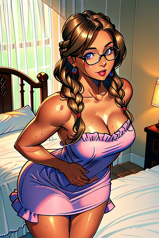 My best friend is a cute Christian lady, 30 years of age, mom, offspring of a pastor, wife of a deacon, sexy, submissive, half naked, dark blonde hair, hair is braided, Emily Beth Rickards, blue eyes, thick frame glasses, curvy figure, small perky breasts, thin waist, curvy hips, thicc ass, full thighs, thigh gap, wearing a modest pink easter sunday dress with frills, she is holding the hem of her dress up, naked wet aroused clit, naked aroused vagina, naked throbbing brown anus, crawling on my bedroom floor, presenting me her ass, showing off her ass, just beside the bed, begging, needing my cock, wanting to bear my seed, ((high definition)), ((4k quality)), ((excellent lighting)), ((great shading)), ((pristine detail)), ((really clear picture)), ((beautiful vibrant colors)), ((accurate at lower prompt guidence)), ((ultra realistic)), (((five fingers per hand))), (((two arms per person))), (((two legs per person))), (((two hands per person))), (((two feet per person))), ((((100 percent according to prompt))))