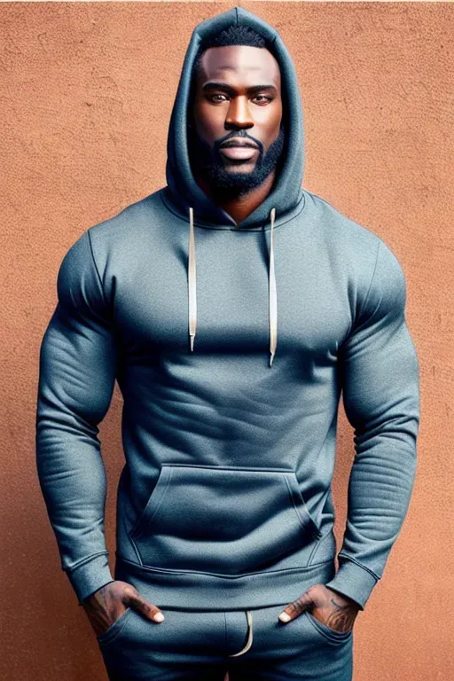 young, attractive, large penis,African, male, hoodie, viking