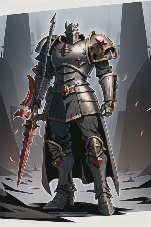 Warhammer 40k style, dark souls, knight, 1man,