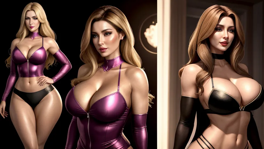 The image is of a 20 year old woman who got her hands on a special potion. That potion is called bimbo potion. When it touches the skin of a woman, they are immediately transformed. Their face becomes prettier, their body becomes sexier, their breasts become bigger and more firm, their hair grows, and becomes more luscious, and the woman herself becomes more horny and loving sex. Our woman who was handling the potion, but accidentally got 3 drops on herself. She didnt intend to transform herself, but she accidentally has. Generate a gif where the effects of the potion are taking effect. In real time, she is becoming prettier, sexier, and hornier. Make the gif look as realistic as possible. It should look like a real human, not a cartoon or a painting. Also, the woman has clothes on. She is very petite before the potion takes effect. Shes wearing tight athleisure clothing, but with her midriff being shown and cleavage as well. As the potion takes its effect, her breasts grow from a size B to C. She becomes slightly more lean in the midriff, and her butt becomes more round and defined as well. This is impressive, as she has a petite frame. Her hair grows from shoulder length to reaching her butt, and as it grows it becomes more layered and luscious. It goes from brown to blonde. Her face becomes much prettier and attractive. All the while, she is slightly surprised at what is happening, but it feels euphoric. She welcomes the changes, and loves how her libido is rising. I want you to generate the before and after photos. On the left, show her before the potion took effect. Then, on the right, show her after the potion took effect. The left version shows her with smaller breasts, less definition, shorter, boring brown hair, and a less pretty face. Her expression on the left should be that she is slightly annoyed. The right should show her after her transformation. She is now sexy, beautiful, horny, and happy that the transformation happened.