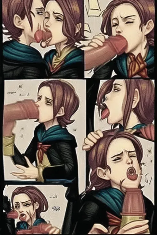 heromine from harry potter giving a blowjob
