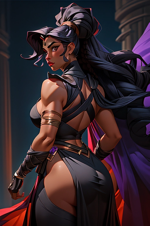 A studio photograph of a gorgeous and voluptuous dark skinned latina female and a tall muscular native american male fantasy warrior engaged in a passionate kiss on a dark and smoky battlefield
Female subject is wearing a sheer and flowing dress of black and purple silk that clings to her curvy physique
Female subject has long thick black hair with loose curls
Female subject has huge natural breasts and a wide round ass
Female subject has a belly pooch and fupa
Male subject is tall slender and muscular with a huge cock bulge in his pants
Male subject wears black leather armor
Male subject has dark hair and a short trimmed beard
<lora:dpmg_add_detail:1>