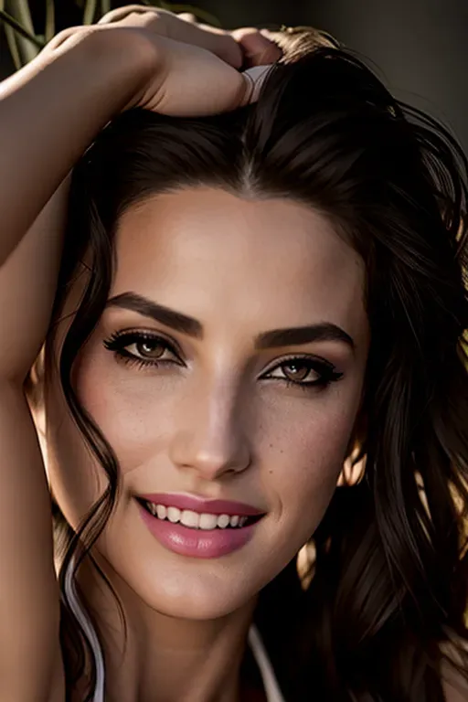 using the face in the photo add a slender body, perfect proportions,wearing sheer clothes that leaves nothing to the imagination,lying,in a hotel room,medium-large natural breasts,five slender fingers,long hair,beautiful face,beautiful lips,detailed large eyes,curved eyebrows,curved eyelid,textured skin,freckled skin,joyful,sultry,cgsociety,cinematic lighting,sharp focus,editorial,8k