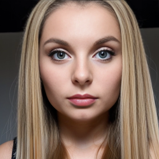 a beautiful young (preteen teenage) girl with long blonde hair, (largest huge eyes:1.2),
realistic, masterpiece, long eyelashes, mascara