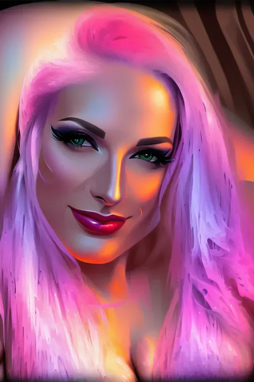 a digital painting, naked, big breasts, high resolution, pussy is being massaged