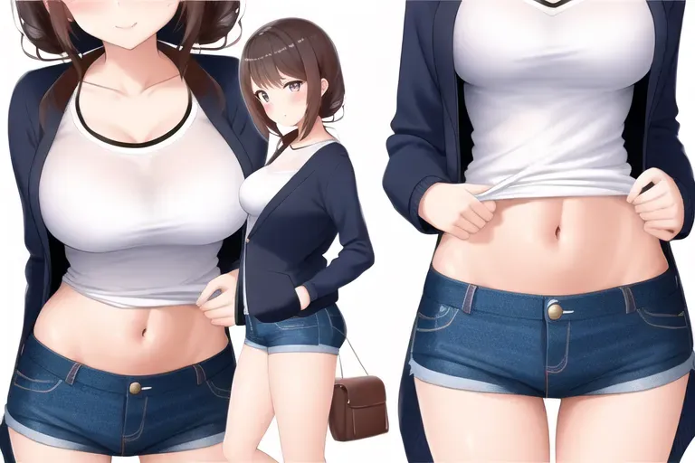 a cute girl standing up with a dick