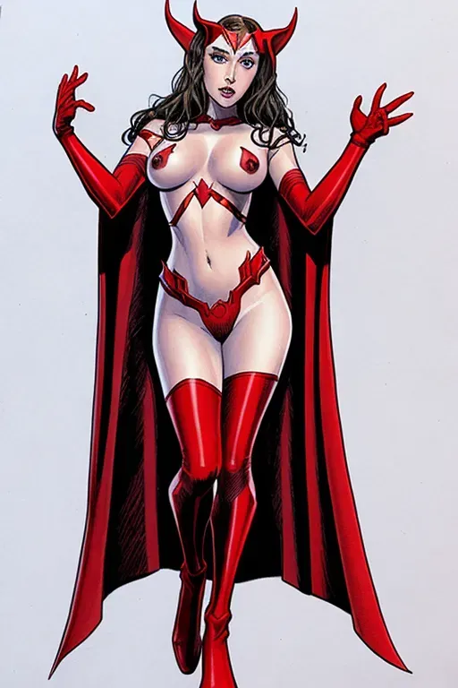 drawing of the scarlet witch NUDE