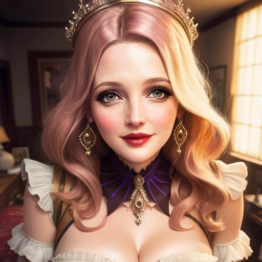 Princess Drew Barrymore, seduced by viewer, blushing