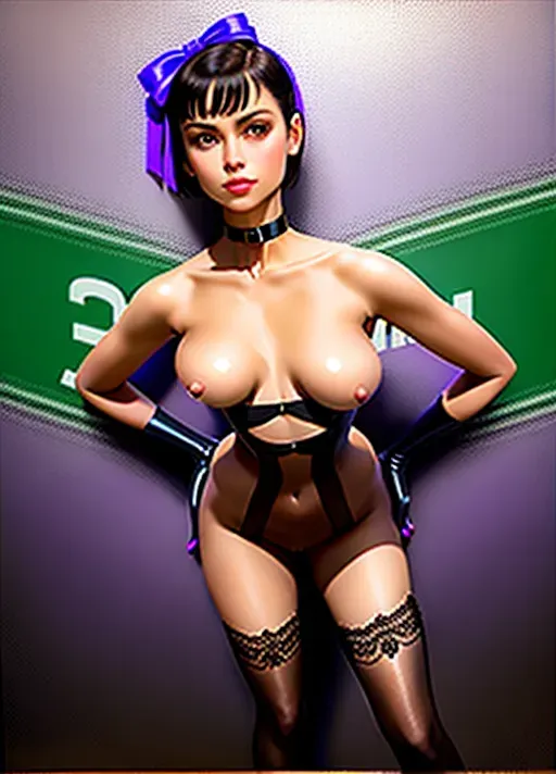 (high definition), morena baccarin, ((nude)), (((both arms behind body))), ((whore)), (((hands behind body))), (((topless))), ((slave collar)), (holding brazilian flag), (((small price sign))), (breast out) (full figure), ((lace bow)), (no panties), (pale), smile, lewd smile, horny smile, submissive, property, short hair, ((bangs)), corset, beautiful, (((no panties))), (gorgeous face), round perky breast, (black stockings), stay up stockings, high heels, (purple bow), (full body visible), (((full body))), (white skin), highly detailed, public brazilian street, outside, people, evening, sex shop, bars, western painting, western art