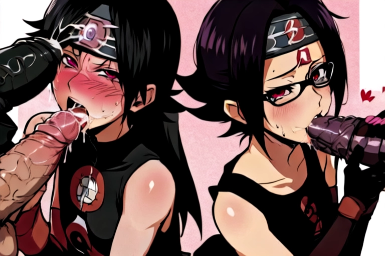 sarada uchiha sprayed by multiple penises <lora:DXb15WArbKg_Penises:1>
