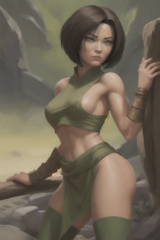 Toph Beifong, commonly referred to as Toph, is a diminutive yet formidable earthbender from Avatar. The Last Airbender. Toph has short, messy, light brown hair and is naked, wear nothing, nude, naked buddy, fully naked, full buddy, wear no fabric, bare skin. Her earthbending prowess is unmatched, and she exudes a confident and assertive demeanor, often displaying a tough and no-nonsense attitude. Despite her tough exterior, Toph is fiercely loyal to her friends and possesses a deeply caring and compassionate side.