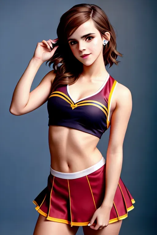 Dopamine Girl - Emma Watson Gorgeous Body,prettier face Perfect Around  Breast Sexy Dallas Cowboys cheerleader outfit tight body Abs,Handcuffed  Wrist in the Back plVO3Z51VyM