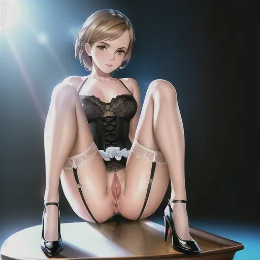 (A realistic photo of Emma Watson), naked with a garter belt and high heeled shoes having sex, feminine realistic face, highly detailed face, hyperrealistic, by Steve McCurry, pixabay, 8k, sharp focus, full body portrait