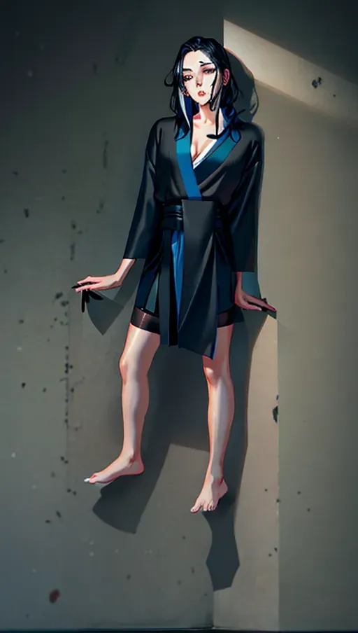 1girl, half body , detailed face, beautiful::5, gorgeous::5, attractive::5, pretty::5, stunning::5, sexy::5, flawless::5, shapely::5, sensual, dirty::5, fatal, lethal, deadly, hurt::5, bruised::5, feudal japan::5, japanese , seductive, surprised, startled, stunned, attacked, ambushed, assaulted, frightened, terrified, alarmed, scared, spooked, panicked, fearful, terrorised, moody lighting::5, night::5, short hair, dark hair, black hair, parted hair, almond shaped eyes, thin lips, solo , masterpiece, ultra high res, professional, photo referenced::5, soft feminine facial features, 27 years old, slender, slim, lean, lithe, pale skin, kimono, dark blue kimono, saliva, saliva dripping, summer, thin clothing, sweat, sweaty skin, shiny skin, eyeliner, small breasts::5, head twisted, head turned, bra, blood::5, bleeding::5, pain::5, feet, foot, dorsal, toes, toe, head tilt, mouth open, mouth agape, parted lips, bending, bent, 1 character, upper body leaning, upper body forward, upper body bent, arms by the side, turning, head turned, breast covered, chest covered, kimono, skirt, stockings, thin stockings, black stockings, thin socks,