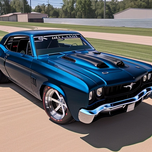 sickass muscle car, v8 engine, (whitewall tires), (sick spoiler), huge wheels, sweet intake, throbbing exhaust, on racetrack, ((hitting children)), latino vibe