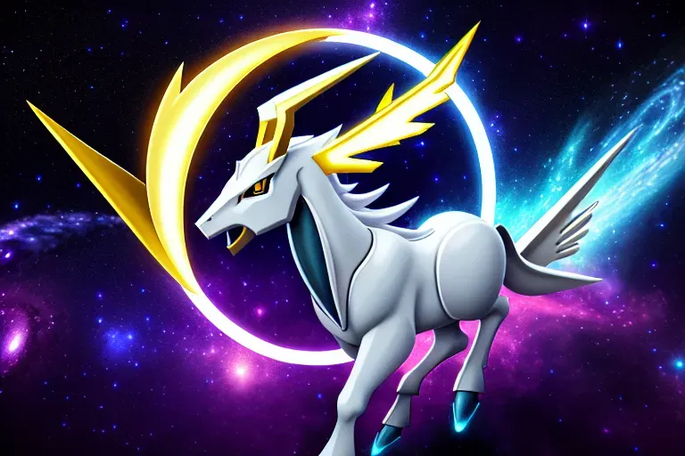 Dopamine Girl - profile picture for discord that has a text named Arceus on  it the background should be galaxy A3VmL9X6xlm
