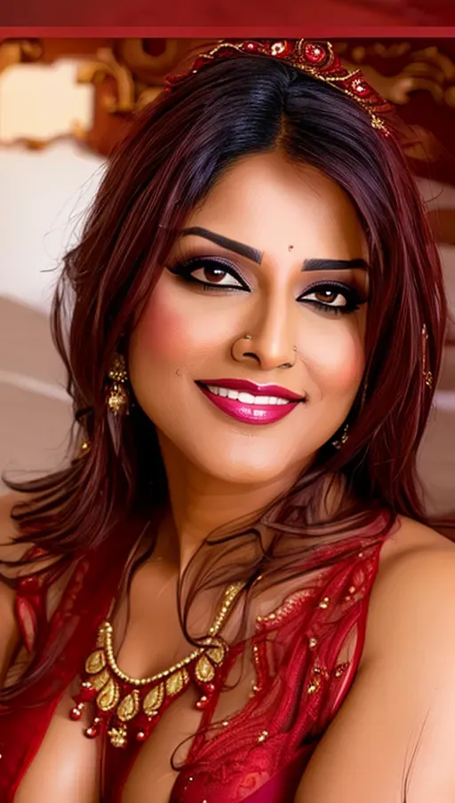 Dopamine Girl Nsfw High Quality Ultra Realistic Indian Milf Bridal Makeup Beautiful Face
