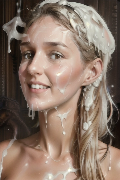 Ultra high quality, ultra dynamic angle photo, facing camera, <lora:2aWznOpZbEB_Charline2:1>, intricate eyes, fixed eyes, (((((realistic large semen on face, very large facial cumshot, white semen dripping on face,)))), perfect body, sexy posing,