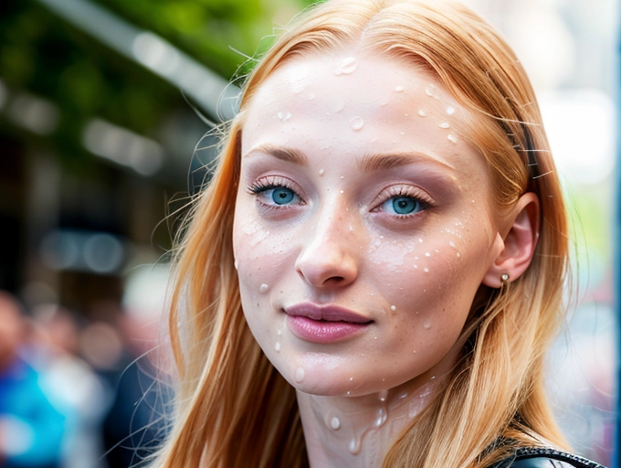 (skinny Sophie Turner:1.15),
(accurate face, photorealistic face,perfect face,detailed face:1.27),
dpmg_face_cum_v1, (covered in cum, cum on face, facial, bukkake,cum on hair:1.34),
on crowded street, (face close up:1.26),(crowd:1.2),(smile:1.2),
<lora:bukkake:0.2>,
uncensored,
HDR, UHD, 64K,
Highly detailed,
Vivid Colors,
Studio lighting,
Professional,
Unreal engine,