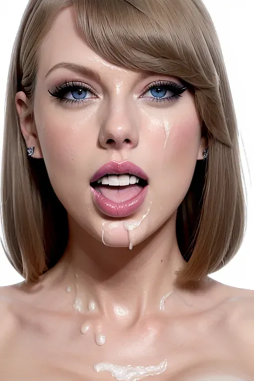 a photo shot of,taylor swift,covered in cum,cumshot,tongue out,begging,natural tits,sultry,mascara running,bangs,pussy,fucking,charming face,beautiful lips,pale skin,highly detailed,8k,studio lighting,ultra realistic